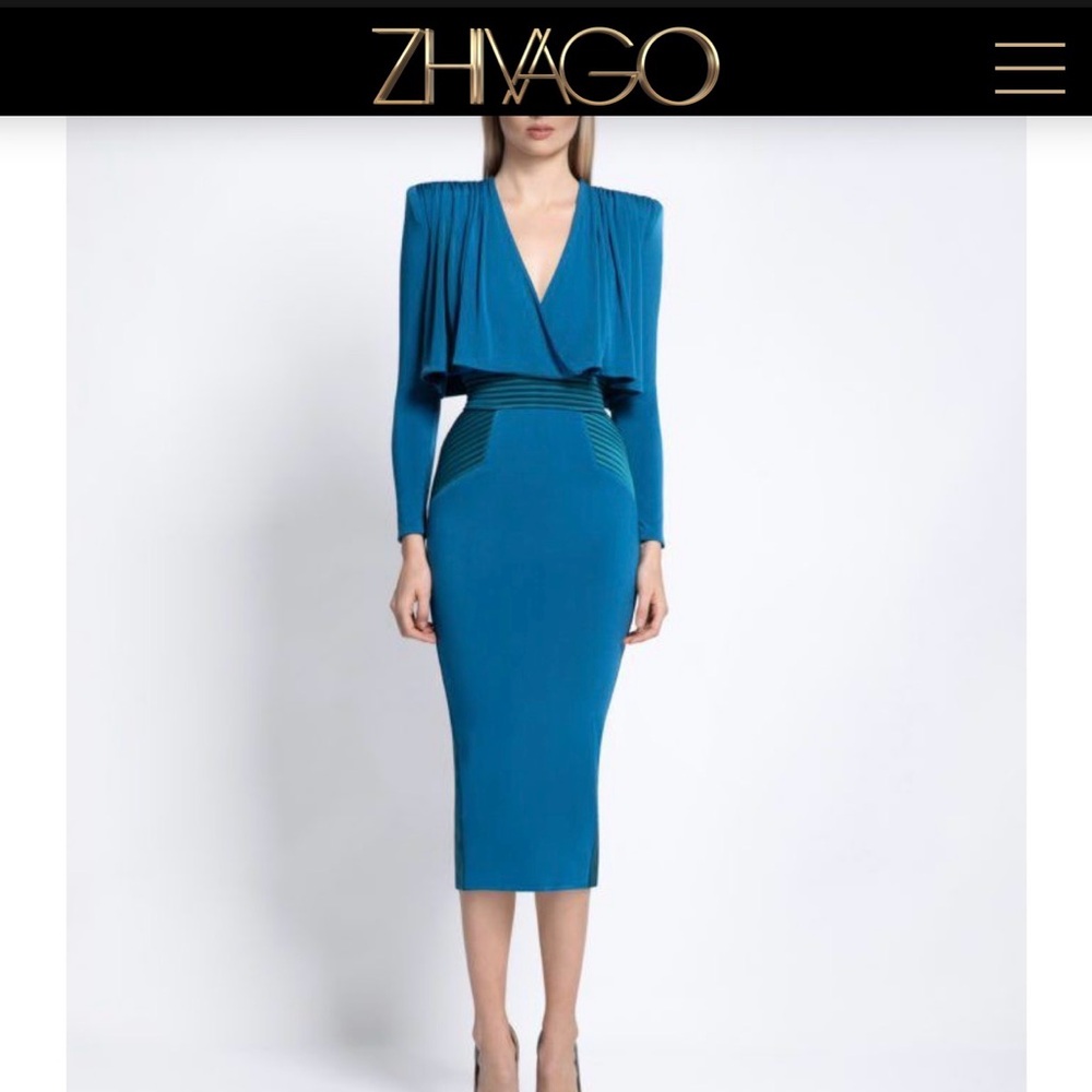 Zhivago The Will Dress Blue Long Sleeve Midi